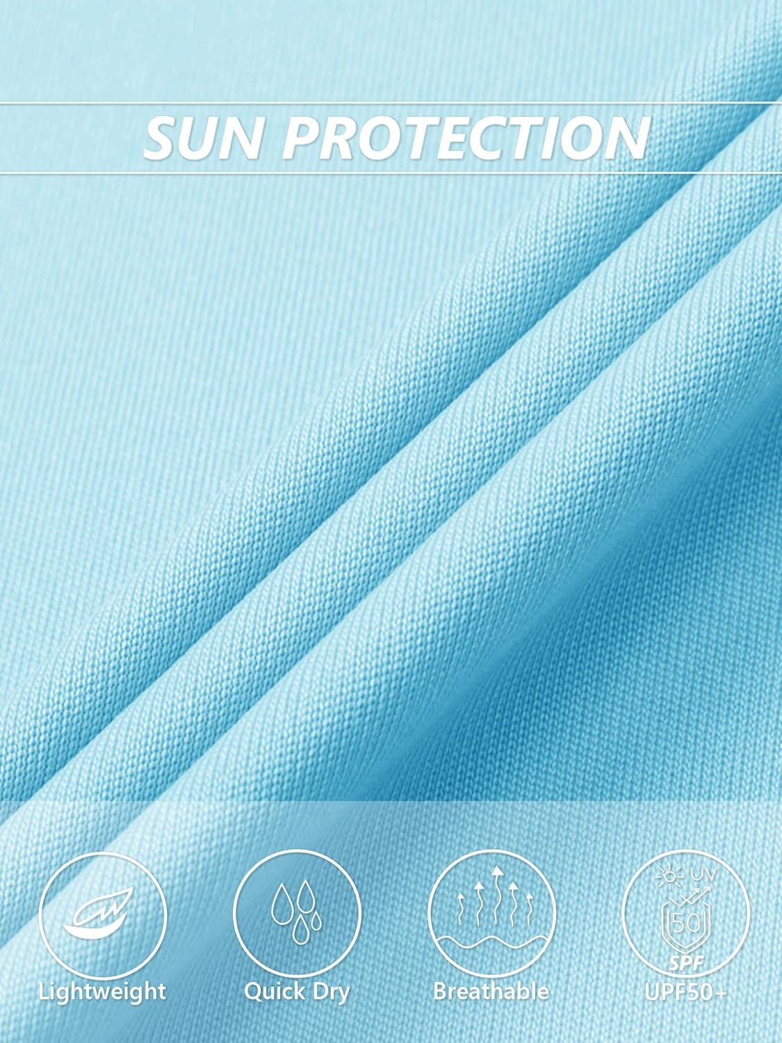 imageMAGCOMSEN Womens T Shirts VNeck Short Sleeve UPF 50 Sun Protection Performance Quick Dry Athletic Shirts Tee TopsLight Lake Blue