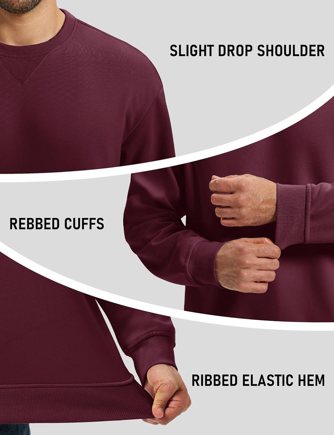 imageMAGCOMSEN Mens Sweatshirt Crewneck Thermal Sherpa Lined Sweatshirts Warm Winter Casual TopsWinered