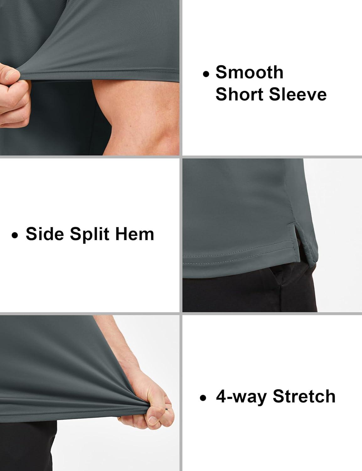imageMAGCOMSEN Mens Polo Shirts Short Sleeve UPF 50 Dry Fit Performance Golf Shirts Casual Athletic Collared ShirtDark Grey