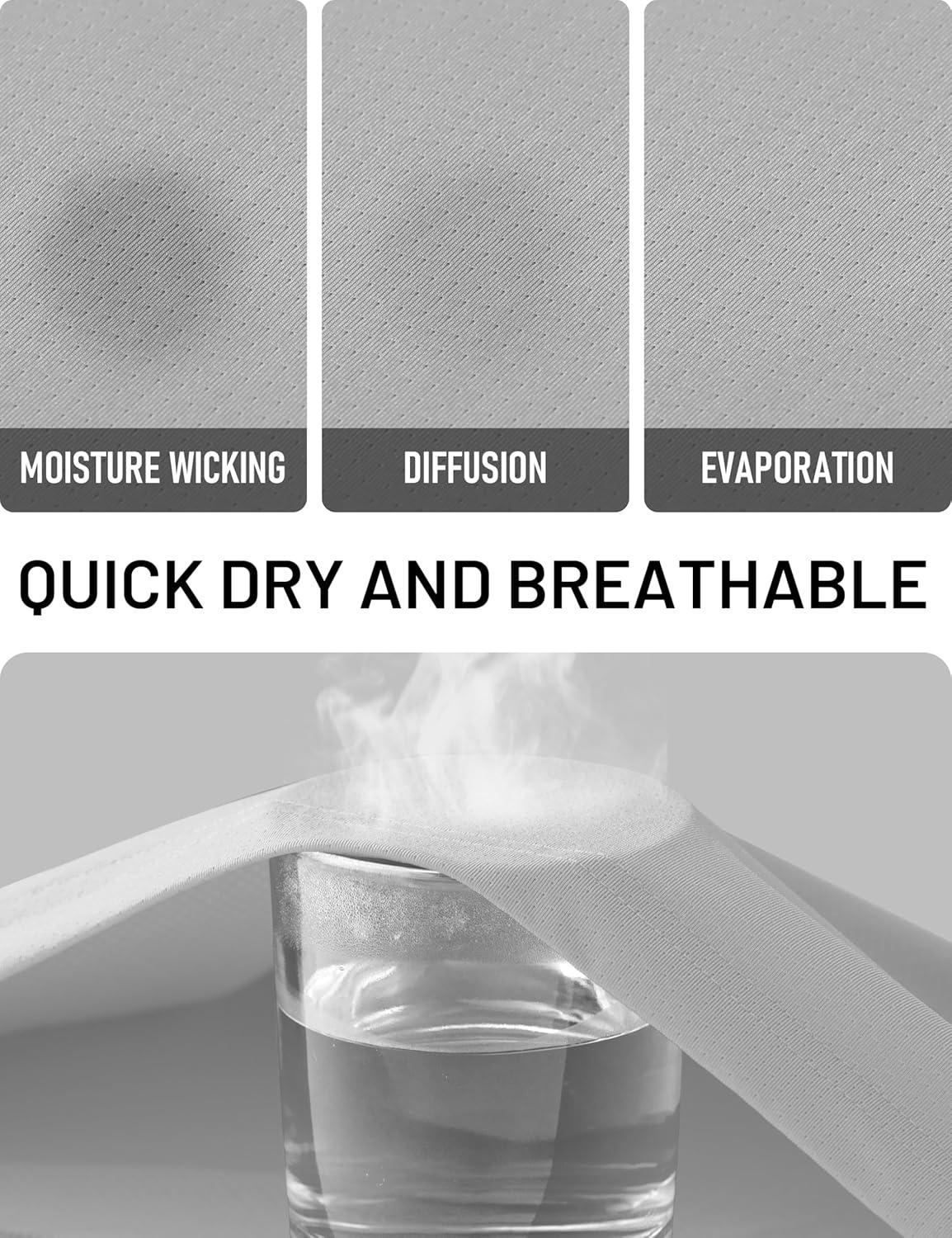 imageMAGCOMSEN Mens Short Sleeve Dry Fit Shirts Workout Gym Mesh Shirt Athletic Running Lightweight Performance TshirtLightgrey