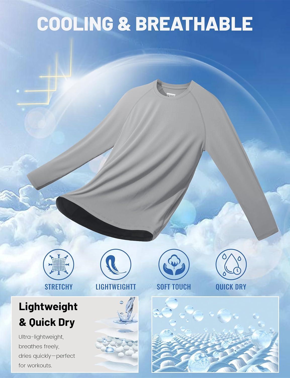 MAGCOMSEN Men’s UPF 50+ Sun Protection Shirts Long Sleeve Quick Dry UV ...